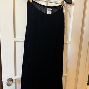 LAURA ASHLEY long velvet skirt + 2 tops - silk halter neck and knit v neck - XS